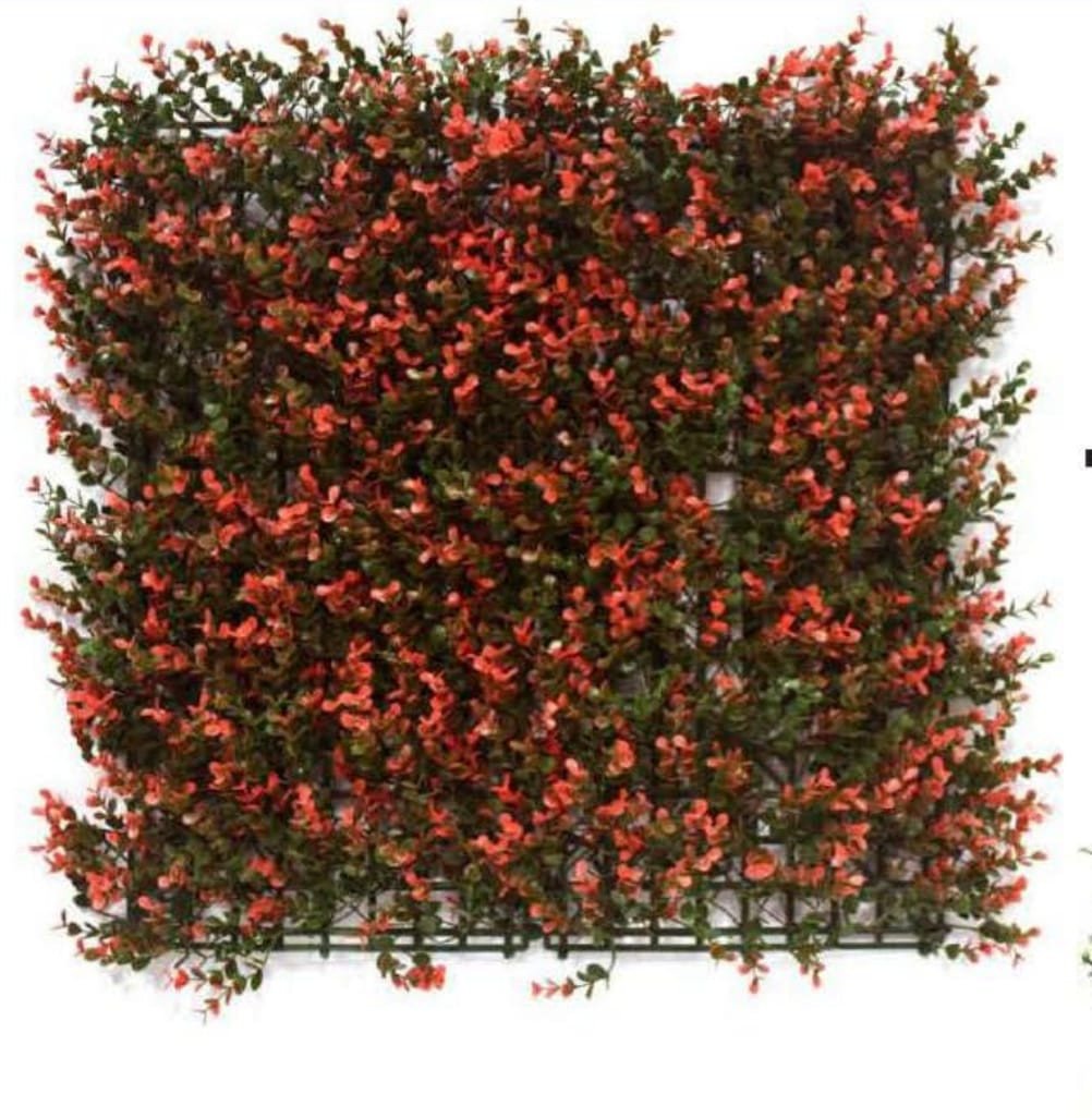 Pack of 1 Artificial Small Leaves square Wall Grass Tiles, Wall grass panels, Grass mat for wall décor, Garden Decor, Home Decor ( 20x20 inches Green) Green Eucalyptus Artificial flower