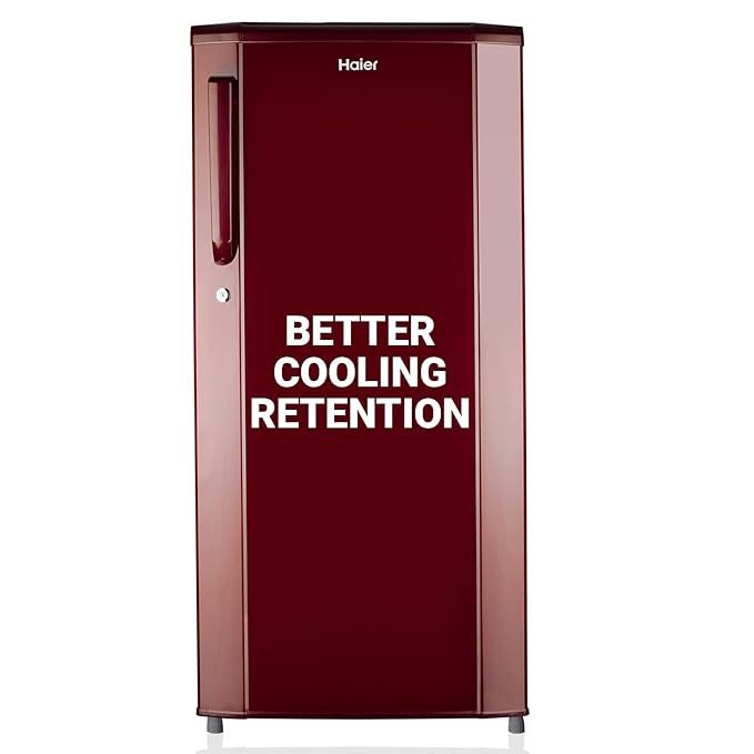Haier 165 L 1 Star Direct Cool Single Door Refrigerator Appliance (2023 Model, HED-171RS-P, Red Steel)