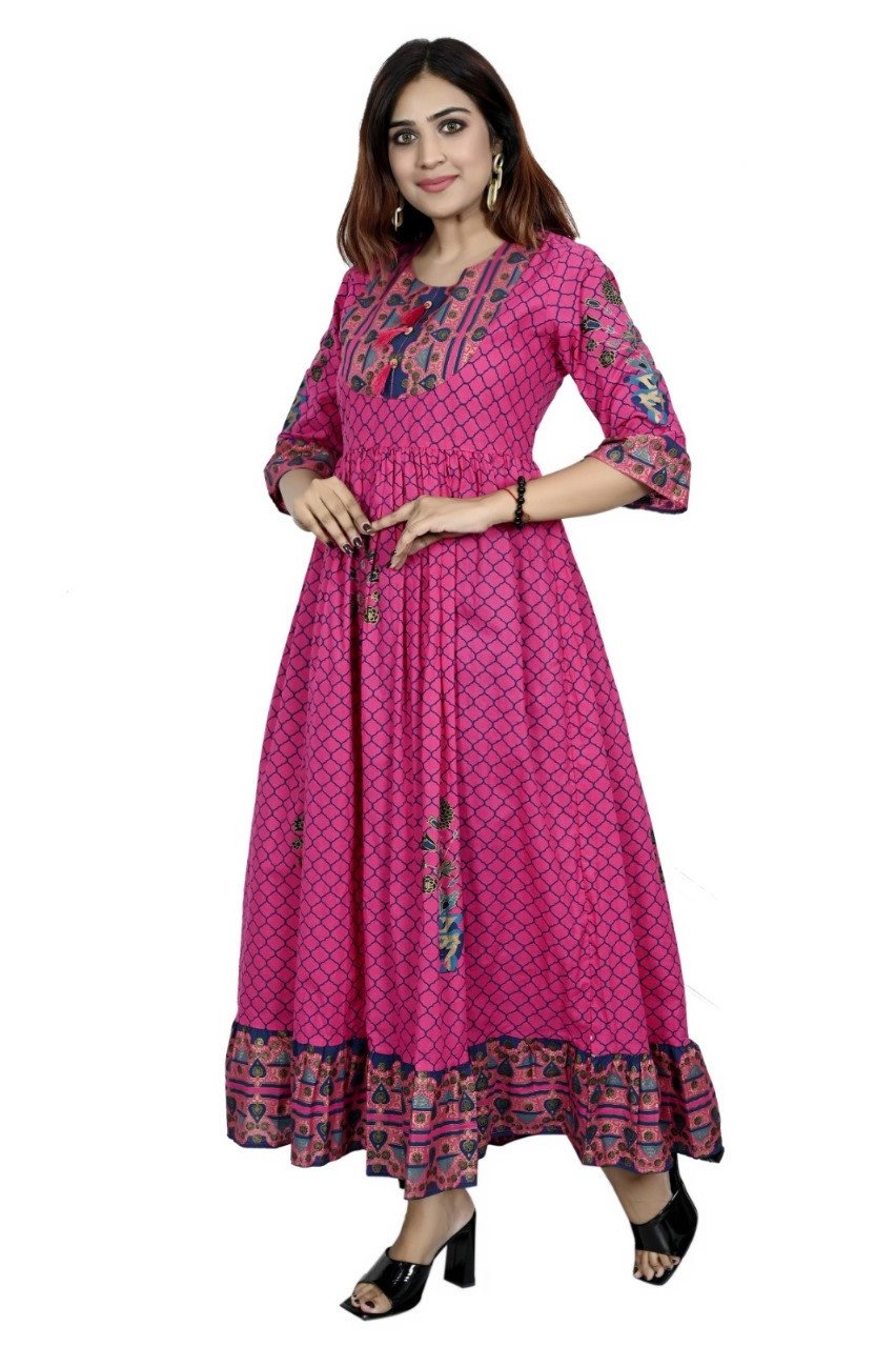 Women's Full Length Gown Dressa | Pink